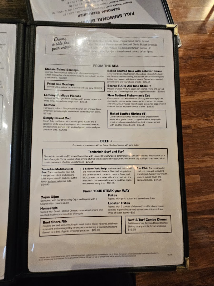 Brick Alley Pub & Restaurant Menu - Image 2