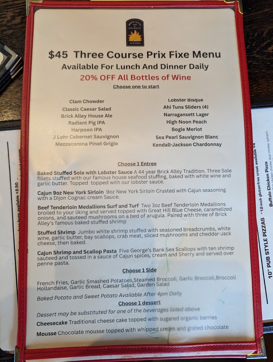 Brick Alley Pub & Restaurant Menu - Image 3